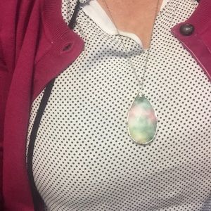 NWT Charlene K genuine stone pendant sterling